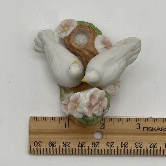 Vintage Avon 1985 Dove Pair On Flowered Branch Porcelain Candle Holder Figurine - Picture 7 of 12